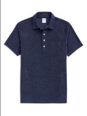 Brooks Brother Men's Terry Polo Navy